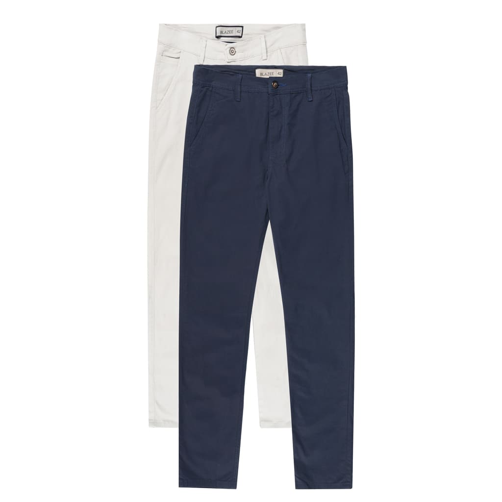 Kit 2 Calças de Sarja com Corte Chino - Santorini